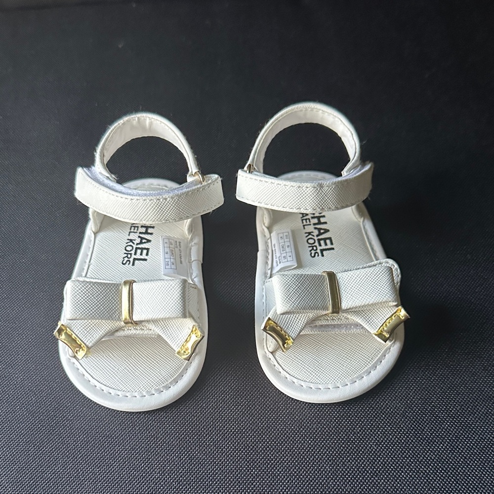 Michael Kors Gold and White Baby Shoes Size 4